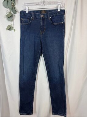 J. Lindeberg | Men's Jay Jeans Mid-Rise Slim Fit Dark Wash Blue Pants Size 30x32